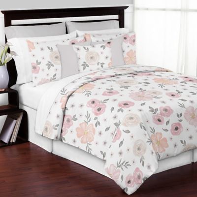 sweet jojo watercolor floral comforter