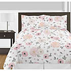 Alternate image 1 for Sweet Jojo Designs&reg; Watercolor Floral 3-Piece King Comforter Set in Pink/Grey