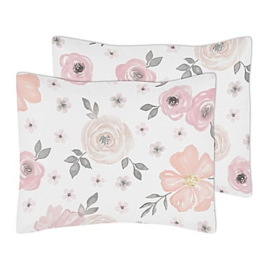 Sweet Jojo Designs&reg; Watercolor Floral 3-Piece King Comforter Set in Pink/Grey. View a larger version of this product image.
