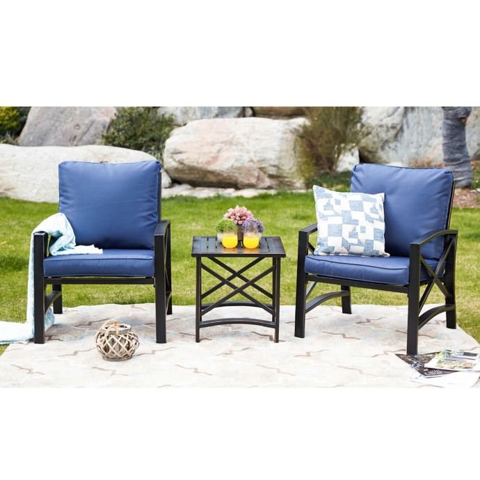 Patio Festival 3 Piece Metal Patio Deep Seating Set Bed Bath Beyond