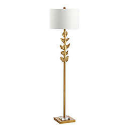 Safavieh Georgiana Floor Lamp in Gold with Fabric Lamp Shade