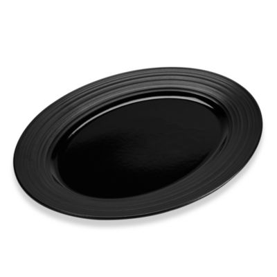 Mikasa&reg; Swirl 14-Inch Oval Platter in Black