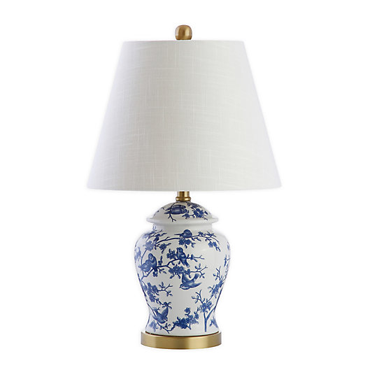 Alternate image 1 for JONATHAN Y Georgia Chinoiserie Table Lamp in Blue with Linen Shade