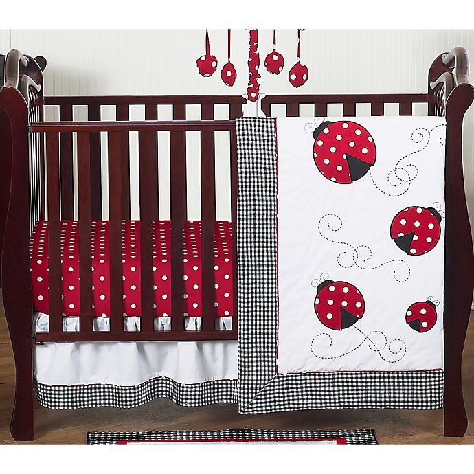 Sweet Jojo Designs Polka Dot Ladybug 4 Piece Crib Bedding Set In
