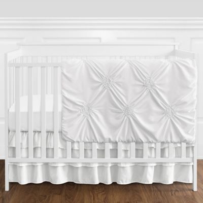 all white crib bedding set