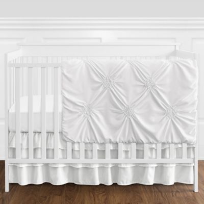 white crib bedding set