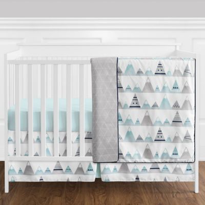 aqua crib bedding