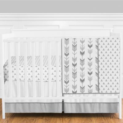 Sweet Jojo Designs&reg; Mod Arrow 4-Piece Crib Bedding Set in Dark Grey/Light Grey