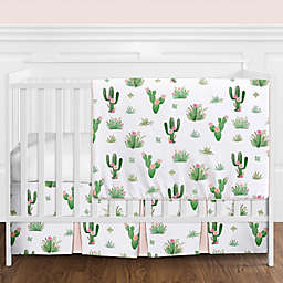 Sweet Jojo Designs® Cactus Floral 4-Piece Crib Bedding Set in Blush/Green