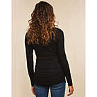 Alternate image 1 for Motherhood Maternity&reg; Large Long Sleeve Side Ruched Maternity T-Shirt in Black