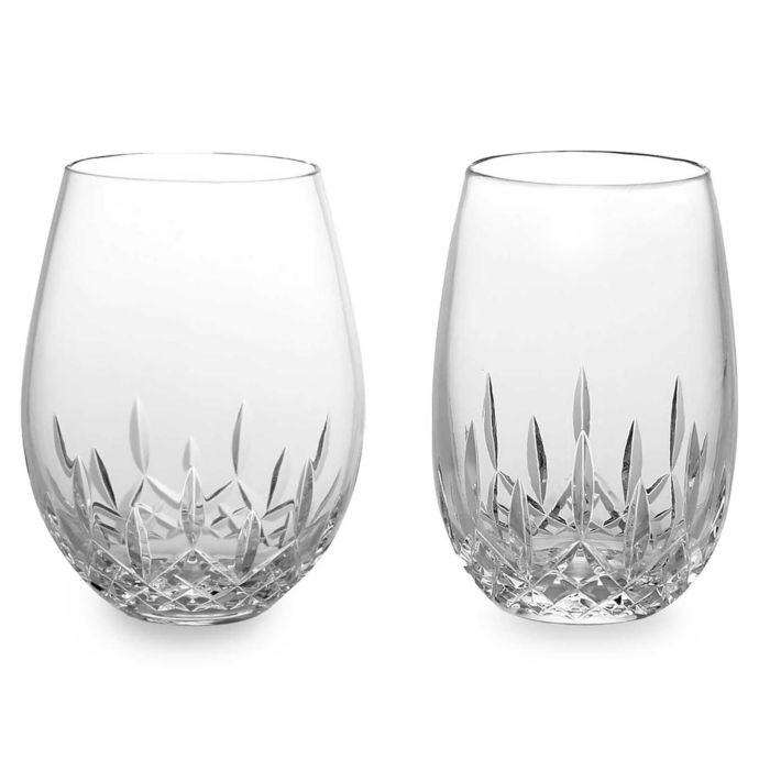 Waterford® Lismore Nouveau Stemless Crystal Wine Glasses Bed Bath and