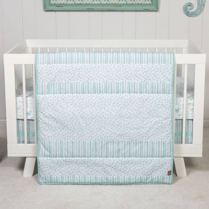 Trend Lab Taylor 3 Piece Crib Bedding Set In Aqua White Buybuy Baby