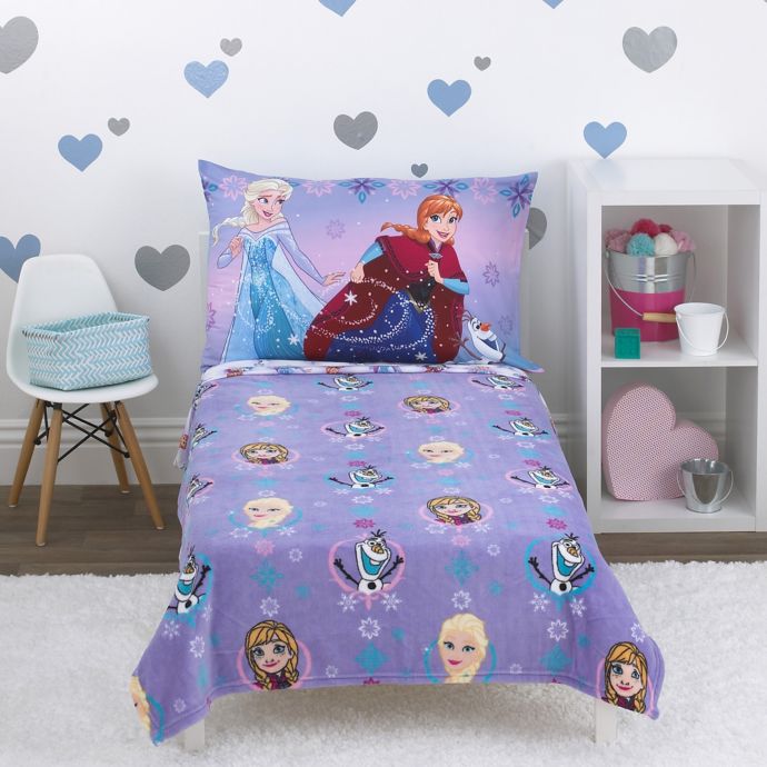 Disney Frozen Let The Magic Flow 4 Piece Toddler Bedding Set In Lavender Bed Bath Beyond