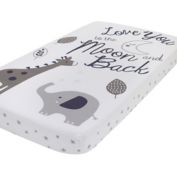 NoJo&reg; Love You To The Moon Photo Op Fitted Crib Sheet in Grey/Navy