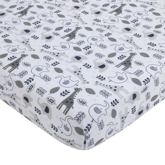 Nojo Love You To The Moon Fitted Crib Sheet In Grey Bed Bath