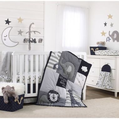 NoJo&reg; Love You To The Moon Musical Mobile in Grey . View a larger version of this product image.