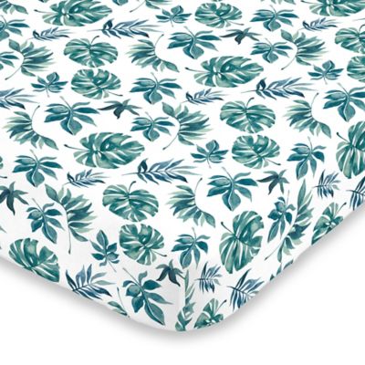 tropical leaf crib sheet