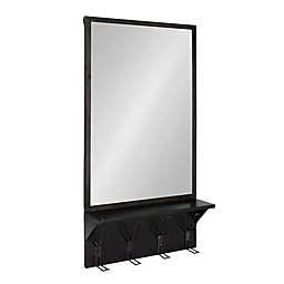 Coburn 20-Inch x 36.5-Inch Wall Mirror With 4 Hooks in Black