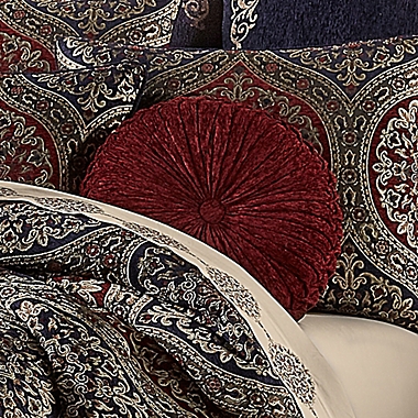 J. Queen New York Taormina 15-Inch Round Throw Pillow in Red. View a larger version of this product image.