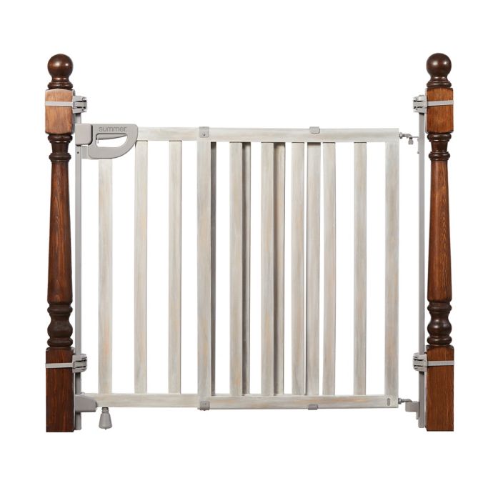 Summer Wood Banister And Stair Safety Gate In Gray Bed Bath Beyond