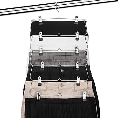 US TECH 6-Tier Folding Skirt Rack in Chrome (Set of 3). View a larger version of this product image.