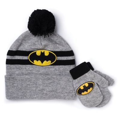 TODDLERS 2 PC SET 1 HAT 1 PR MITTENS ONE SIZE FITS MOST BATMAN A-17 