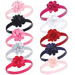 Hudson Baby® 10-Count Flower Headbands in Charcoal