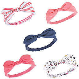 Hudson Baby® 5-Piece Knotted Jersey Headbands in Doodle