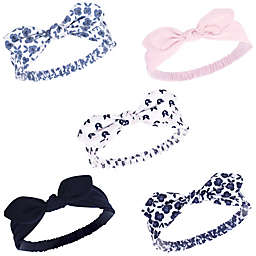 Hudson Baby® 5-Pack Floral Knotted Headbands in Blue