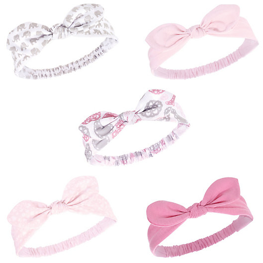 Alternate image 1 for Hudson Baby® 5-Pack Lace Medallion Knotted Headbands