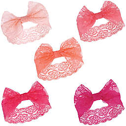 Hudson Baby® 5-Pack Lace Headbands in Coral