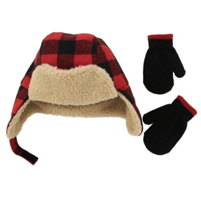 baby boy trapper hat and mittens