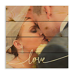 Designs Direct "Love" 14.25" Square Pallet Wood Wedding Photo