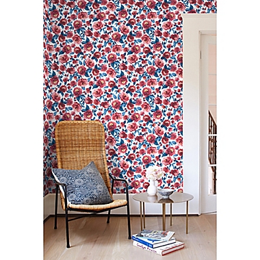 Veronica Peel & Stick Vinyl Removable Wallpaper in Red/Blue | Bed Bath &  Beyond