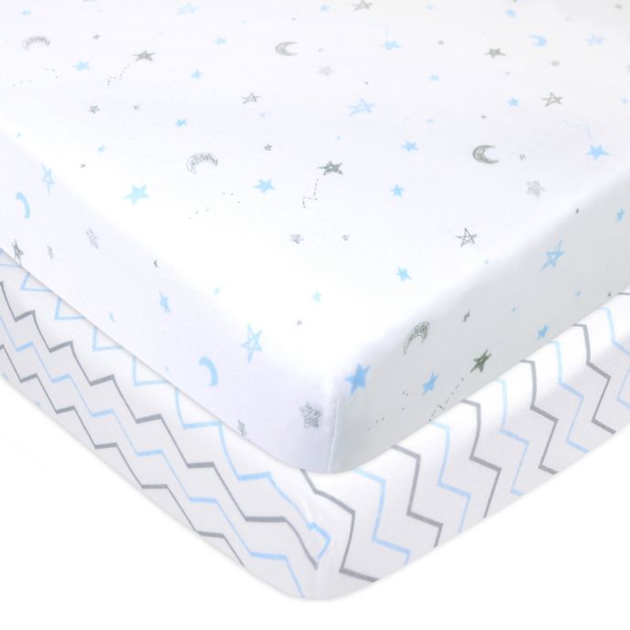 Tl Care Cotton Jersey Fitted Mini Crib Sheets 2 Pack Bed Bath