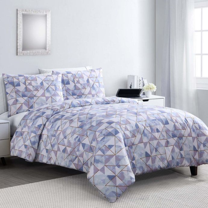 VCNY Home Sky Geo Glam 3-Piece Comforter Set | Bed Bath ...