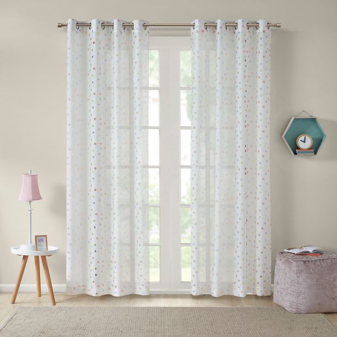 Rainbow Dot Grommet Sheer Window Curtain Panel Bed Bath Beyond