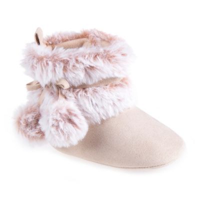 faux fur pom pom boots