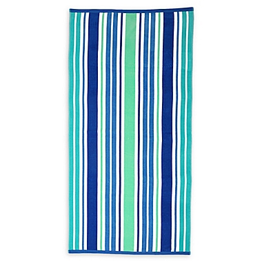 Destination Summer Sunny Isles Turkish Cotton Beach Towel in Cool Stripe . View a larger version of this product image.