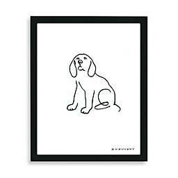 Beagle 12-Inch x 15-Inch Framed Line Drawing