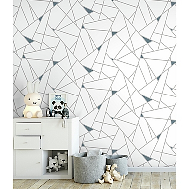Roommates&reg; Fracture Peel &amp; Stick Wallpaper in Teal. View a larger version of this product image.