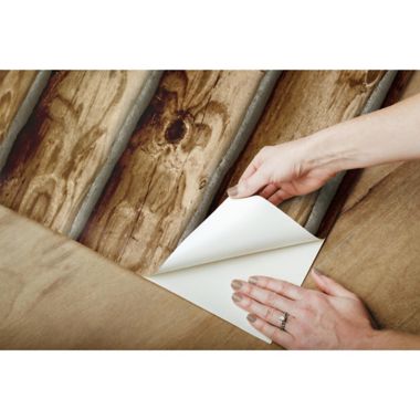 RoomMates® Peel & Stick Cabin Logs Wallpaper in Brown | Bed Bath & Beyond