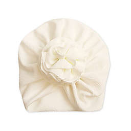 Tiny Treasures™ Flower Turban Hat in White