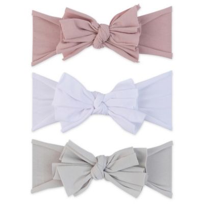 Ely&#39;s &amp; Co.&reg; Size 0-12M 3-Pack Bow Headbands in Lavender/White/Grey