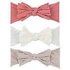 Alternate image 0 for Ely&#39;s &amp; Co.&reg; Size 0-12M 3-Pack Bow Headbands in Pink/Ivory/Tan