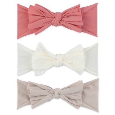Ely&#39;s &amp; Co.&reg; Size 0-12M 3-Pack Bow Headbands in Pink/Ivory/Tan