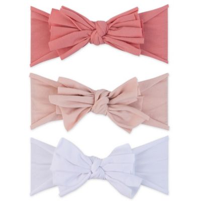 Ely&#39;s &amp; Co.&reg; Size 0-12M 3-Pack Bow Headbands in Rose/Blush/White