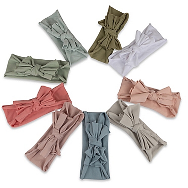 Ely&#39;s &amp; Co.&reg; Size 0-12M 3-Pack Bow Headbands in Rose/Blush/White. View a larger version of this product image.