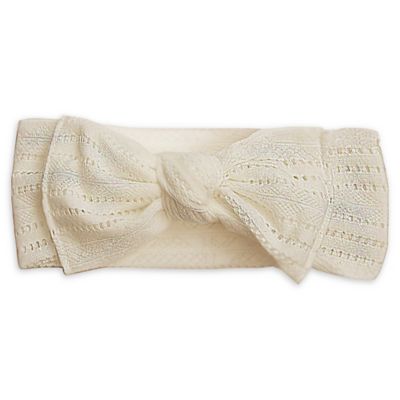 Tiny Treasures Crochet Bow Headband in White