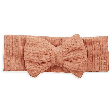 Tiny Treasures Knit Bow Headband in Mauve. View a larger version of this product image.
